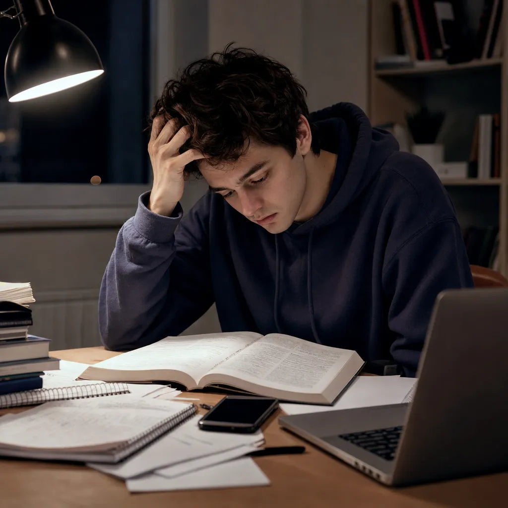 Professional working late at a desk
