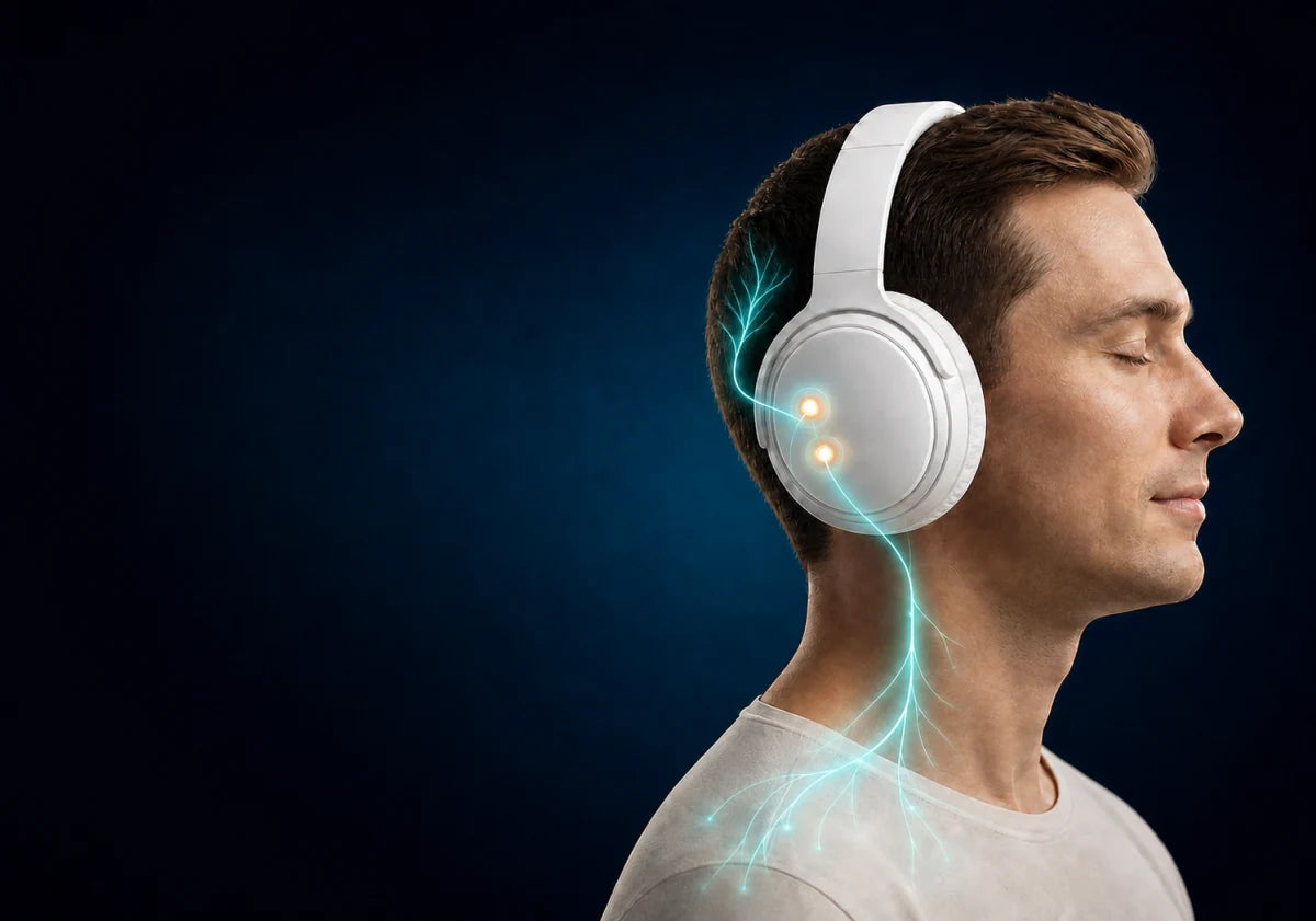 Illustration of the ear-based pathway used in the DreamPhones wellness routine