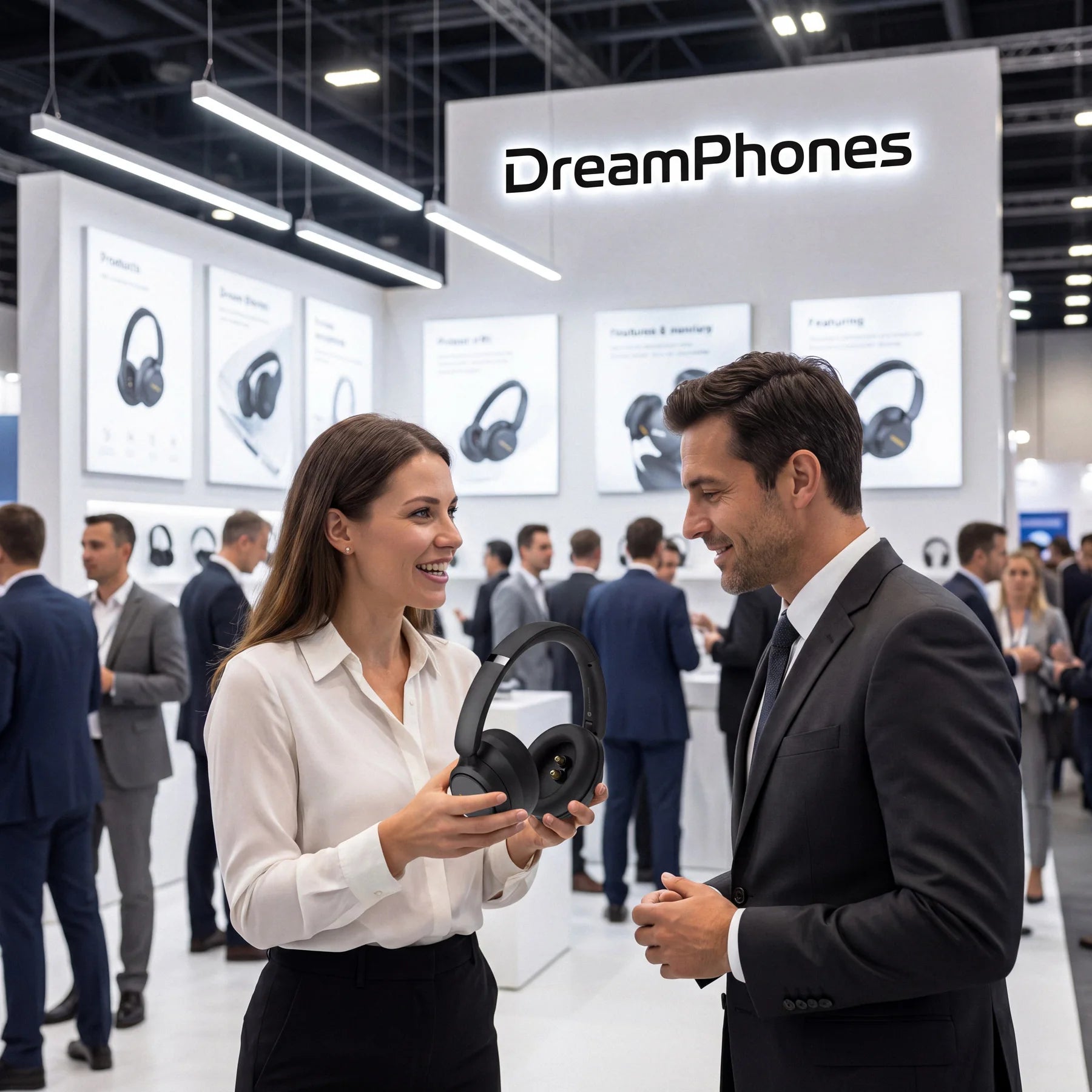 DreamPhones team answering questions during a live demonstration